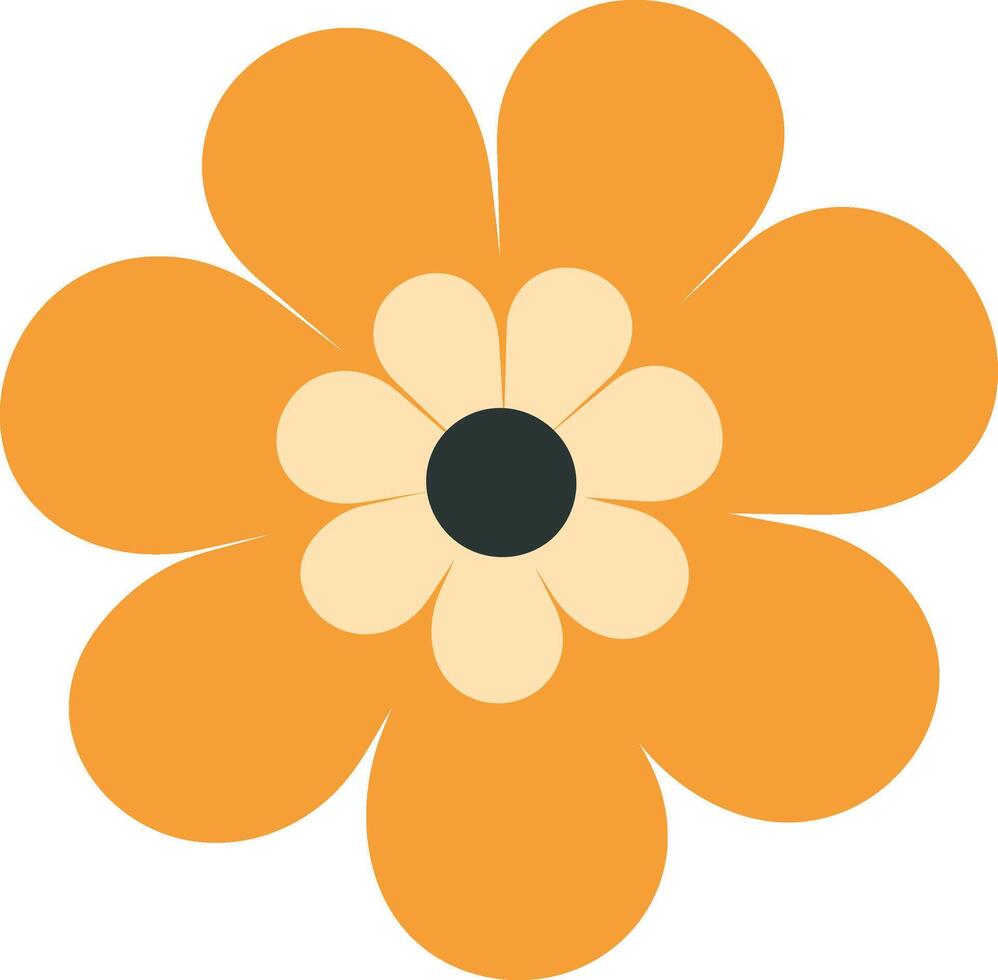 cartoon orange flower vector