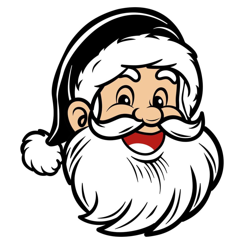 cartoon Santa Claus character, hand drawn isolated on a white background. vector