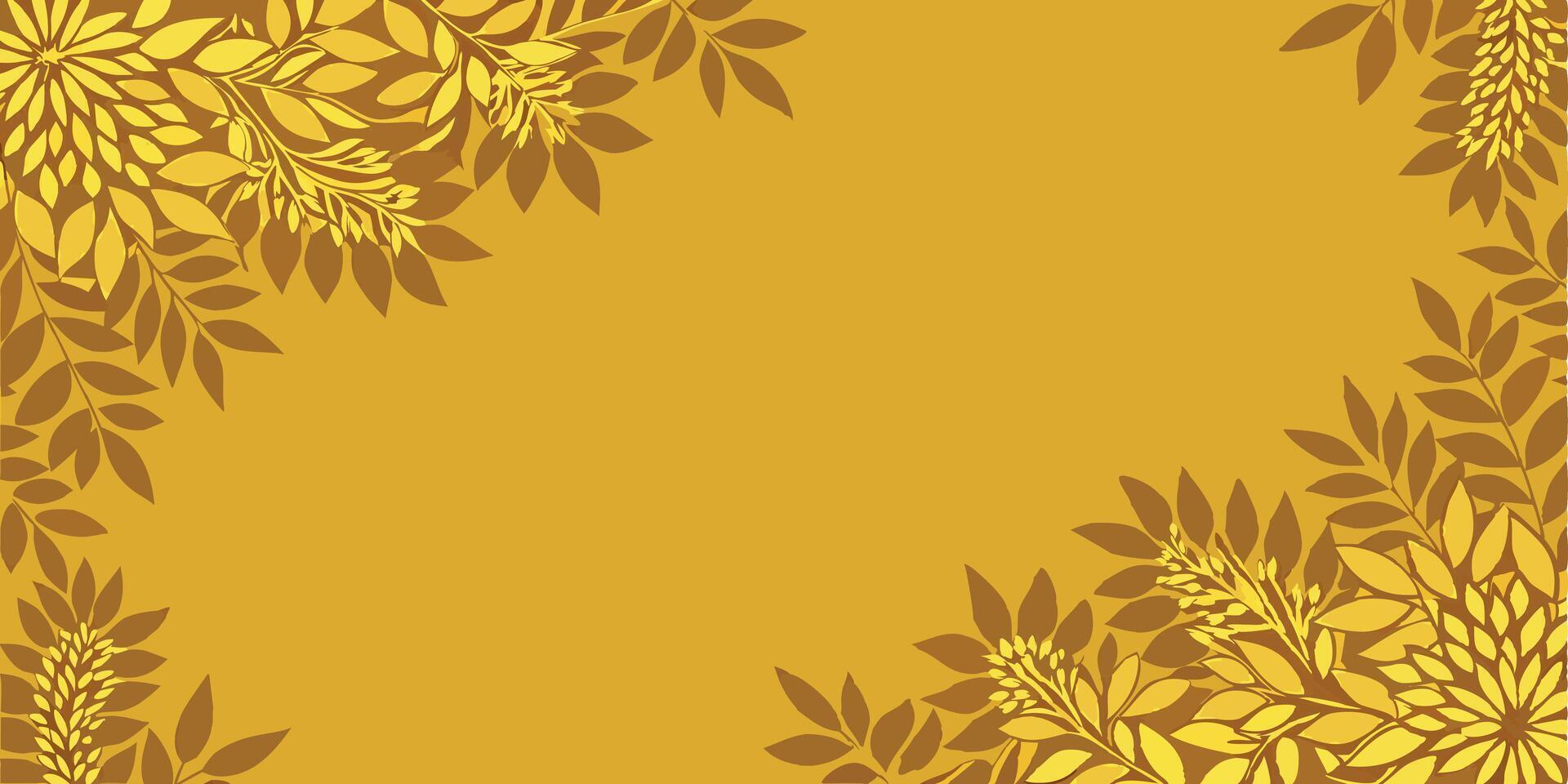 Floral copy space design on a golden background vector