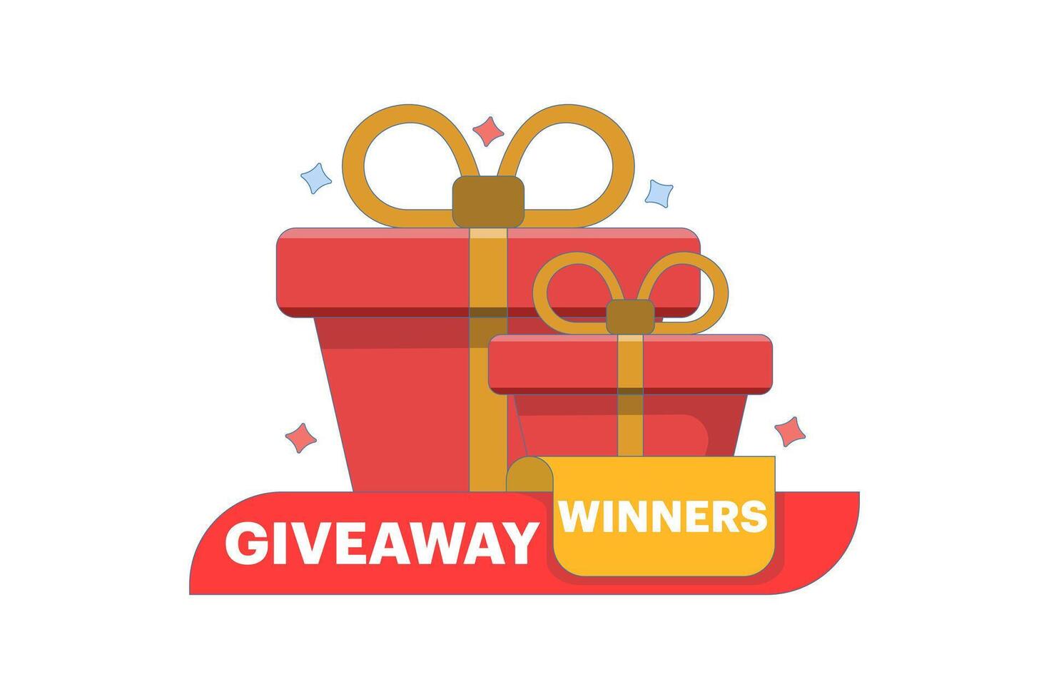 Social media post concept, surprise package, customer gift. gift box for gift giving advertisement, isolated icon like or repost in modern flat style. vector