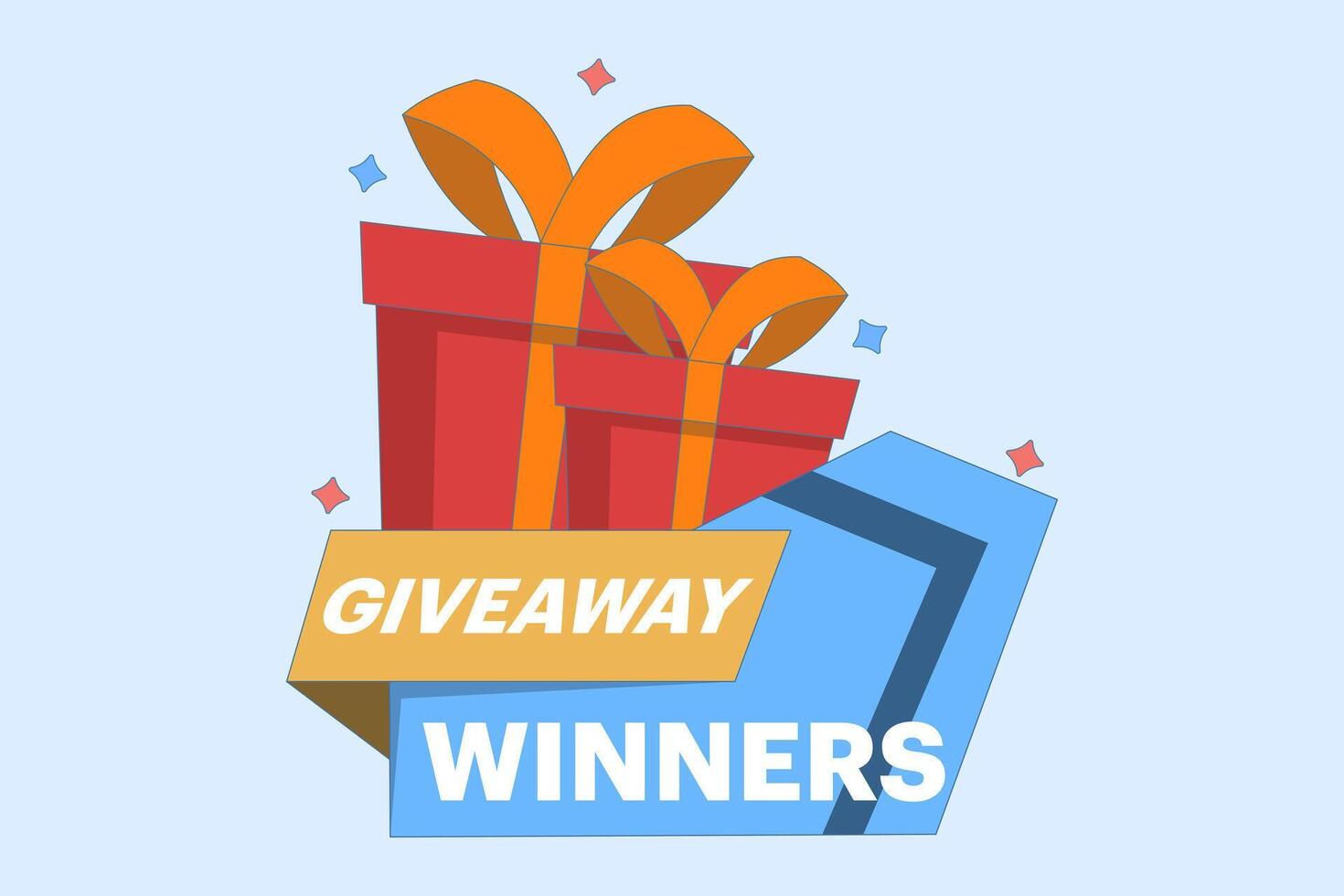 Social media post concept, surprise package, customer gift. gift box for gift giving advertisement, isolated icon like or repost in modern flat style. vector