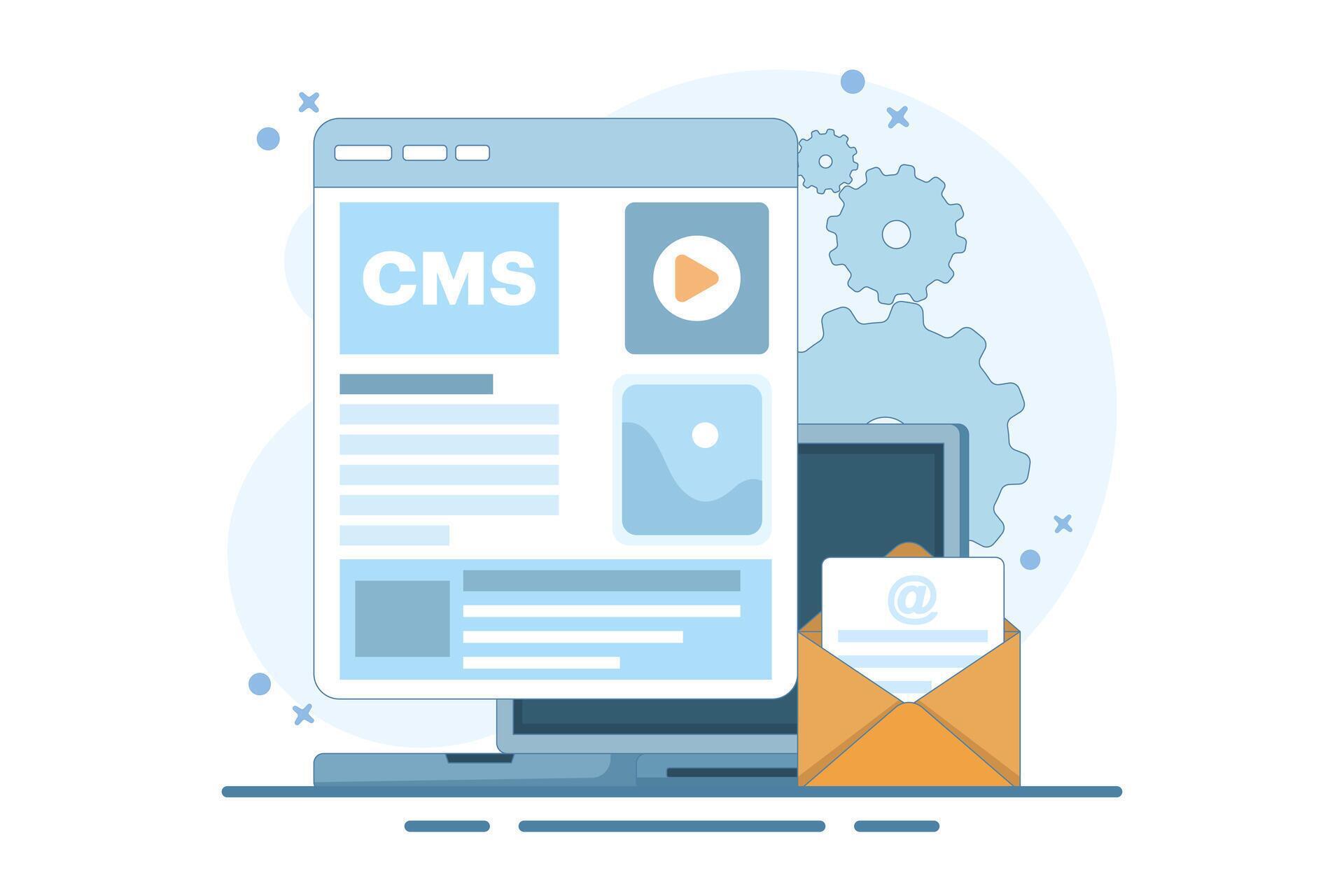 Concept of administration of content management system cms. CMS. Blog ...