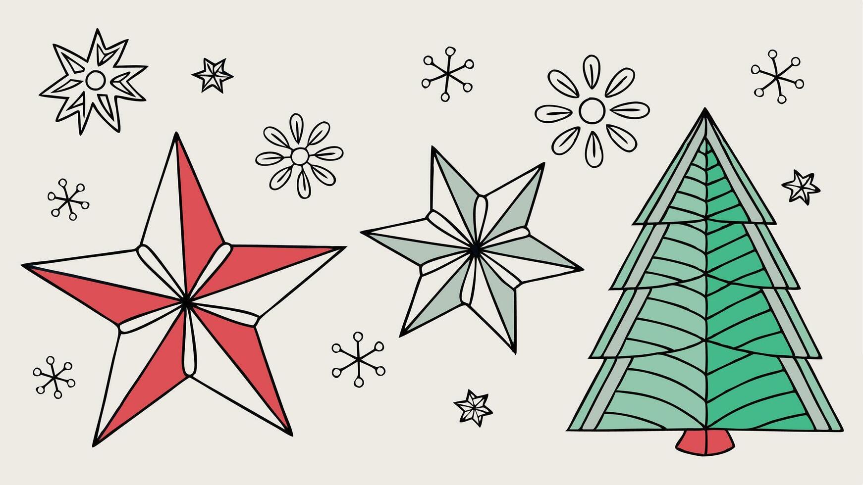 Simple cute bright christmas wallpaper backround made of origami paper. vector