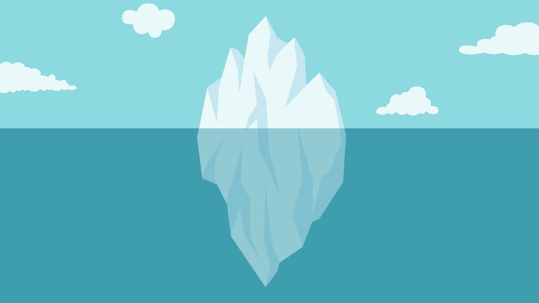 Landscape illustration of an iceberg floating in the sea vector
