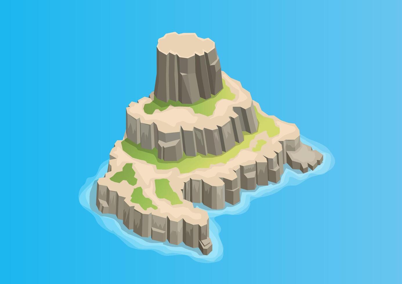 Isometric Rocky Mountain Island vector