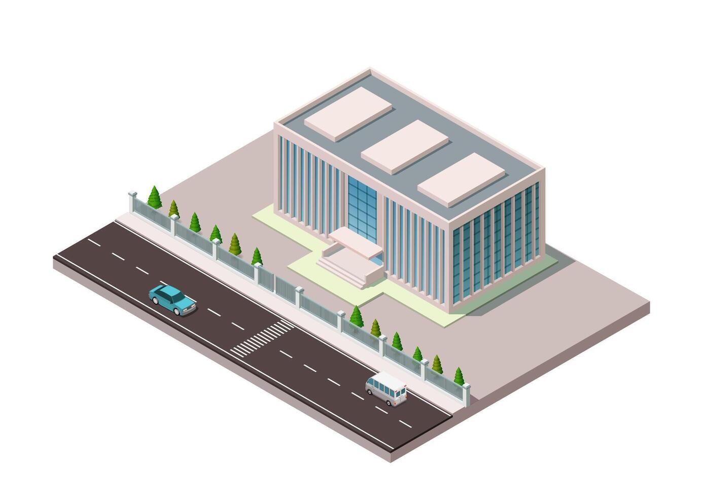 Isometric modern building vector