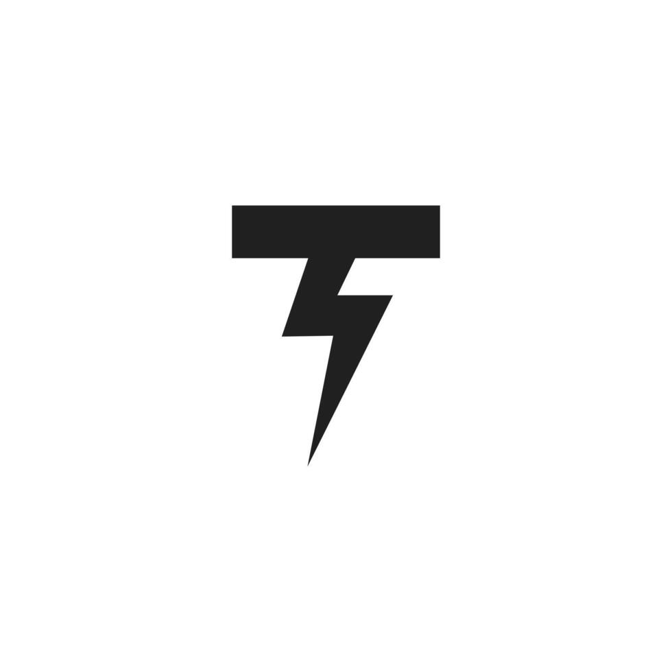 Logo letter T electric unique design with blank background vector