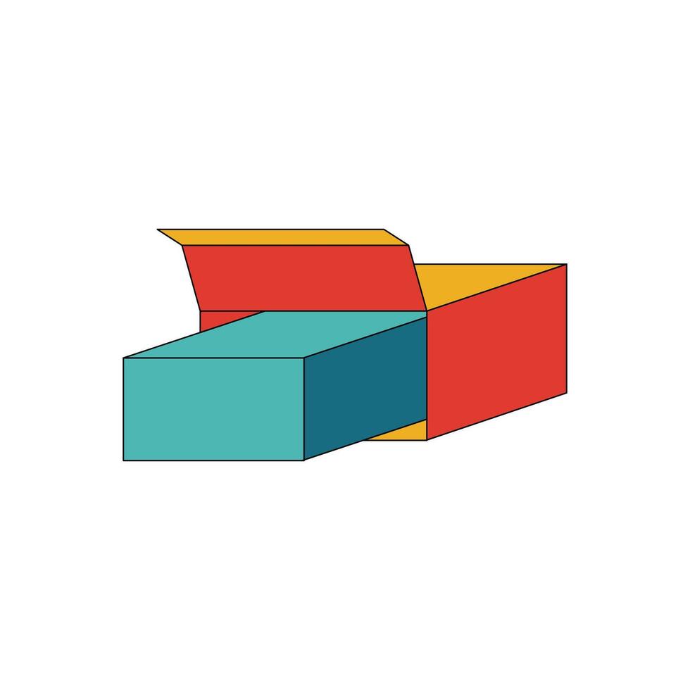 Illustration product inside packaging unique design vector