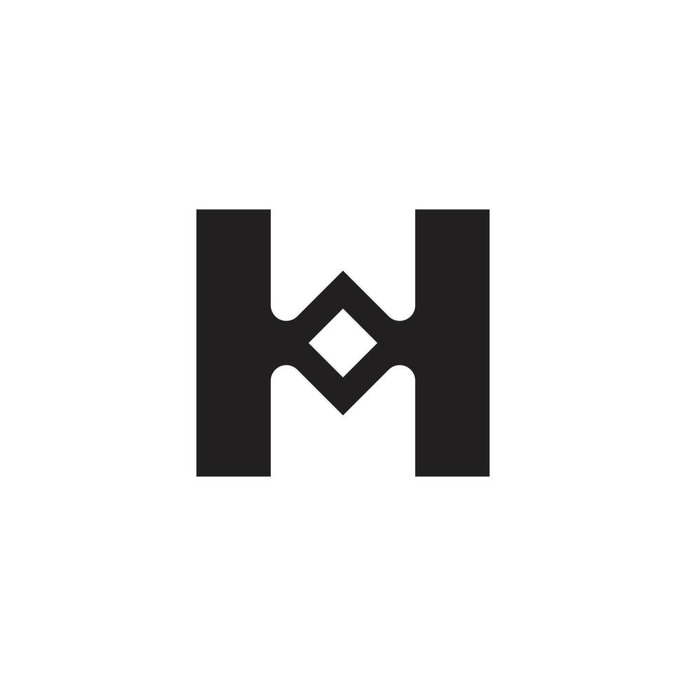 Logo letter H diamond unique design with blank background vector