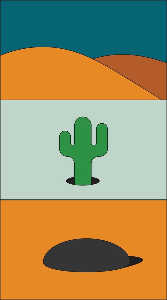 Illustration design template dessert and cactus unique design vector