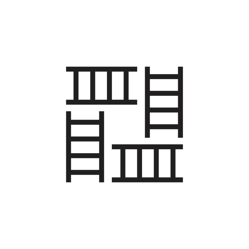 Logo or illustration stair square unique design vector