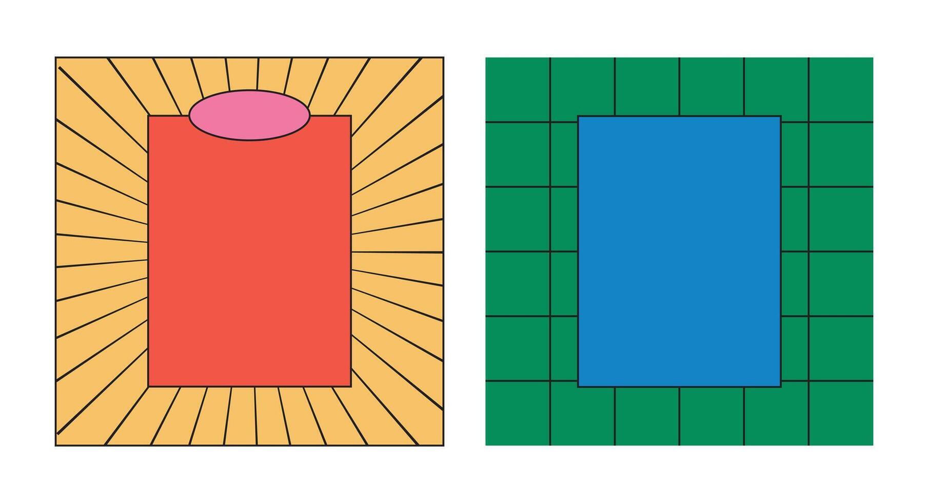 Template design retro vibrant unique design vector