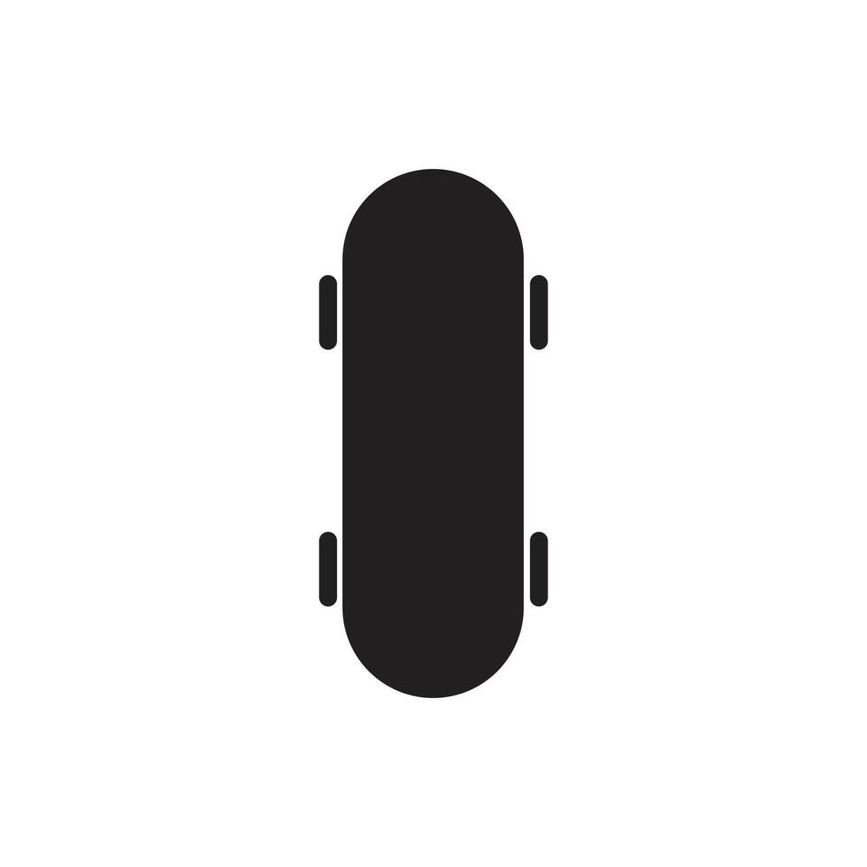 Icon skateboard with view from top vector