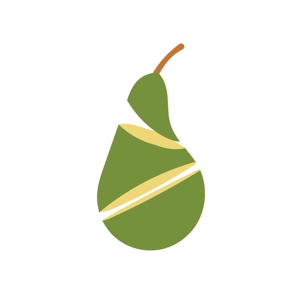 Illustration pear slice fruit fresh unique design vector