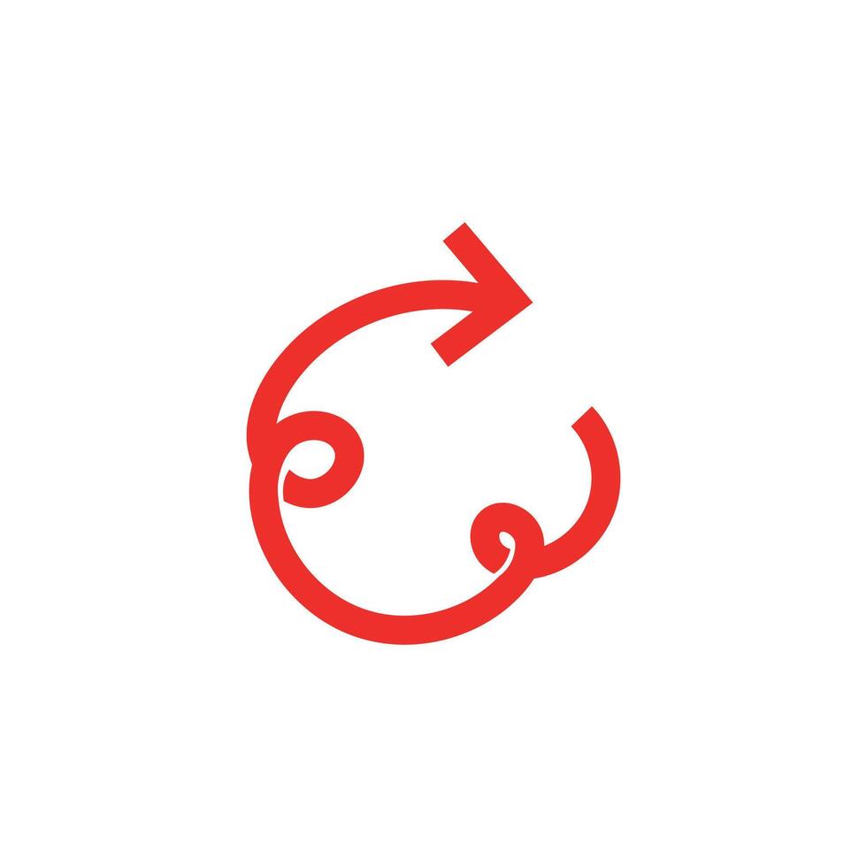 Logo arrow swirl line stroke unique design vector