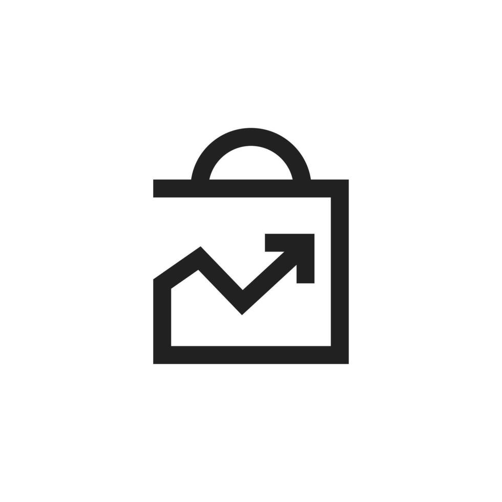 Icon market growth line minimalist design vector