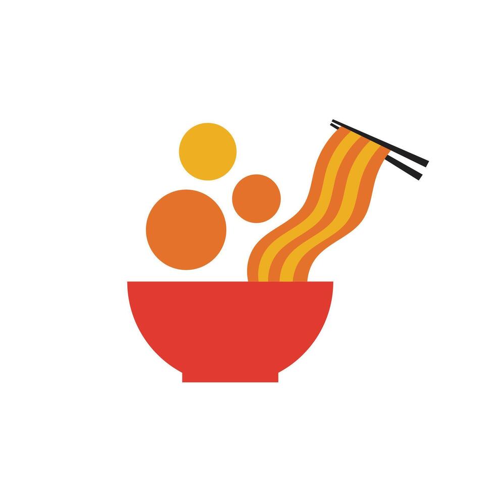 Illustration noodle or ramen unique design vector