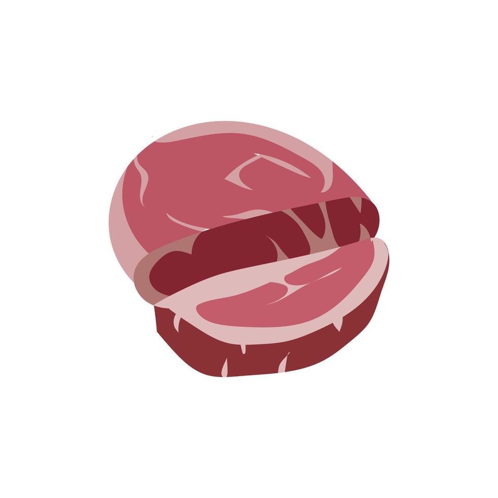 Illustration meat or pork slice unique design vector