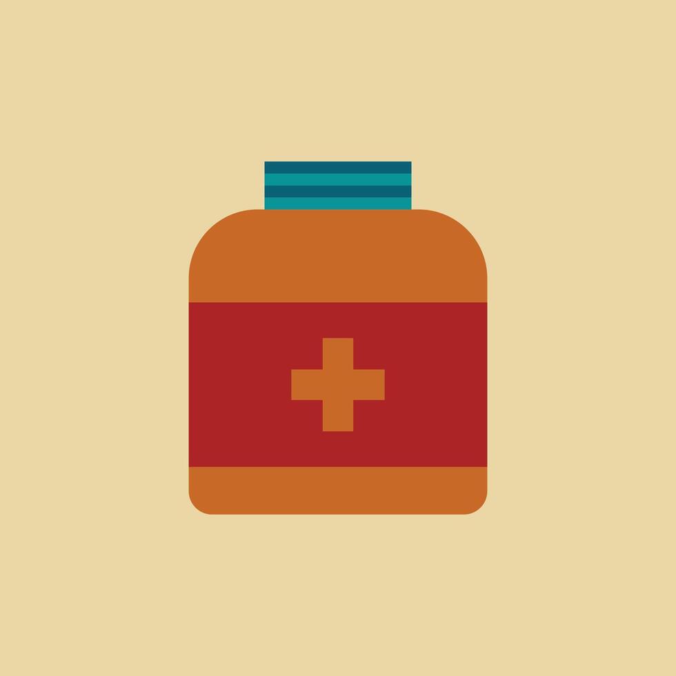Illustration medicine box unique design with blank background retro vector