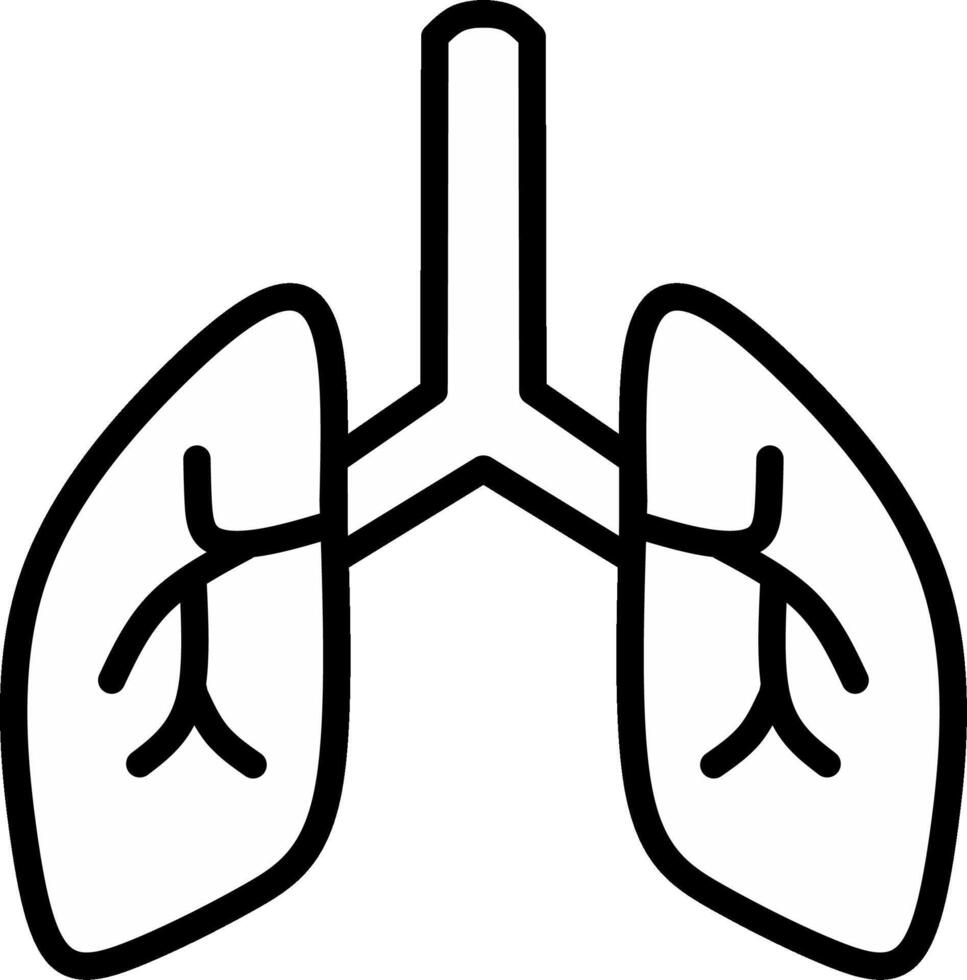 Human lung pulmonology flat icon for medical app and website. vector