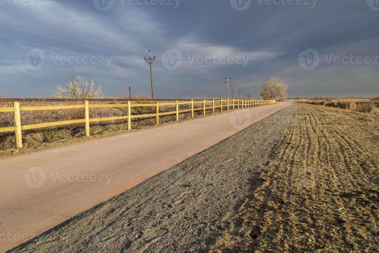 newly constructed section of a paved bike trail, Poudre trail in northern Colorado photo