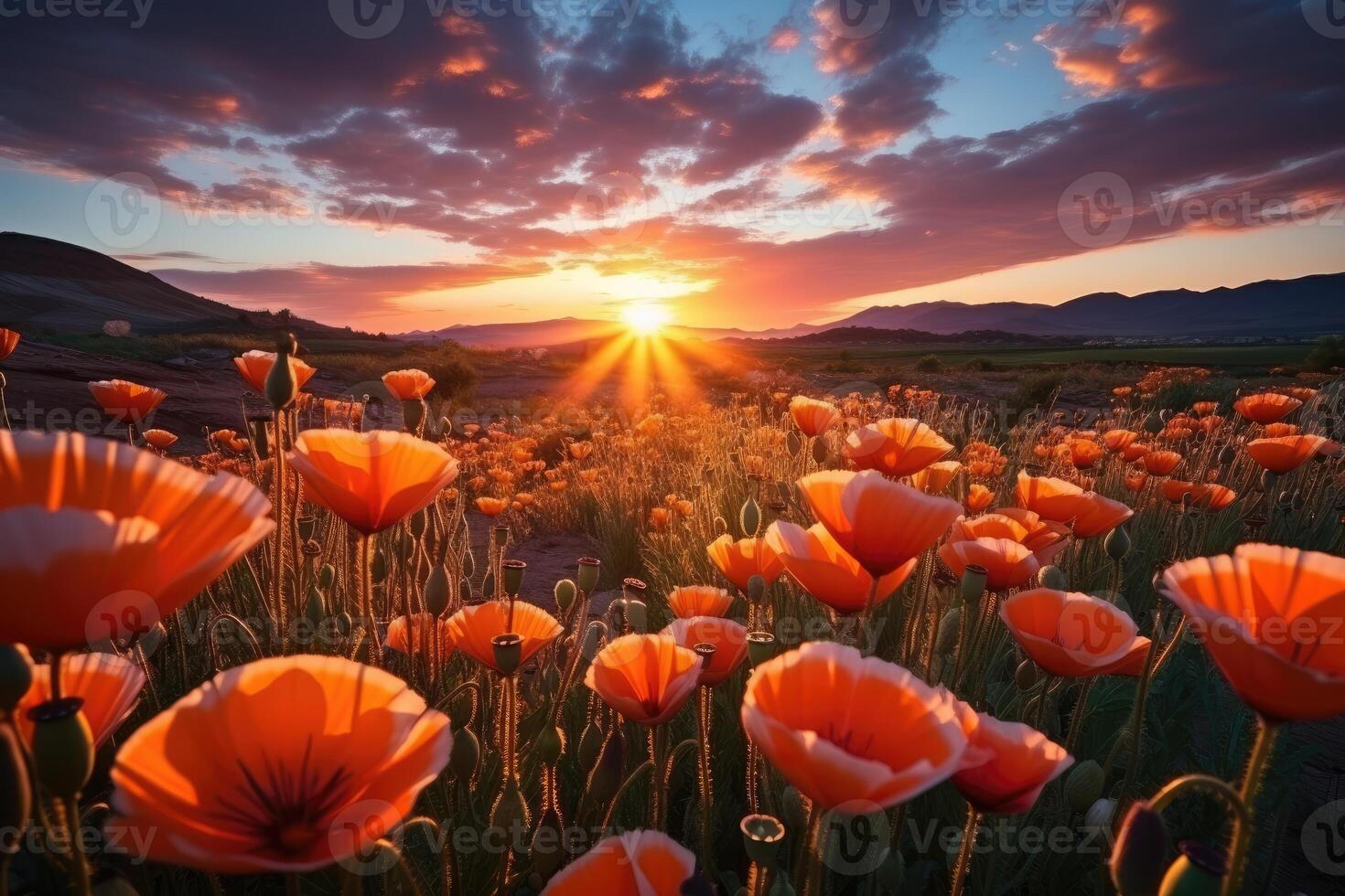 Poppies in the sun photo