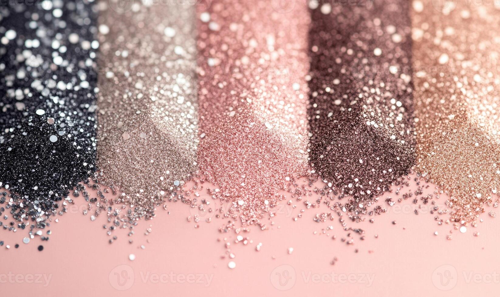 A palette of shades muted rose, deep taupe, pale pink, and warm brown, with silver confetti lightly scattered photo