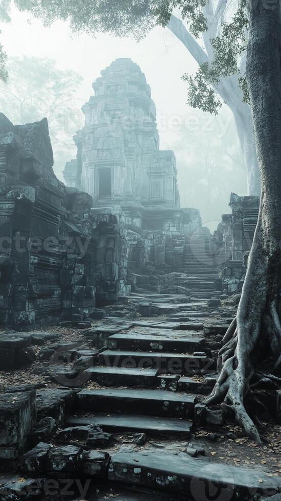 Steps lead to platform foundations where temples once stood , wallpaper photo