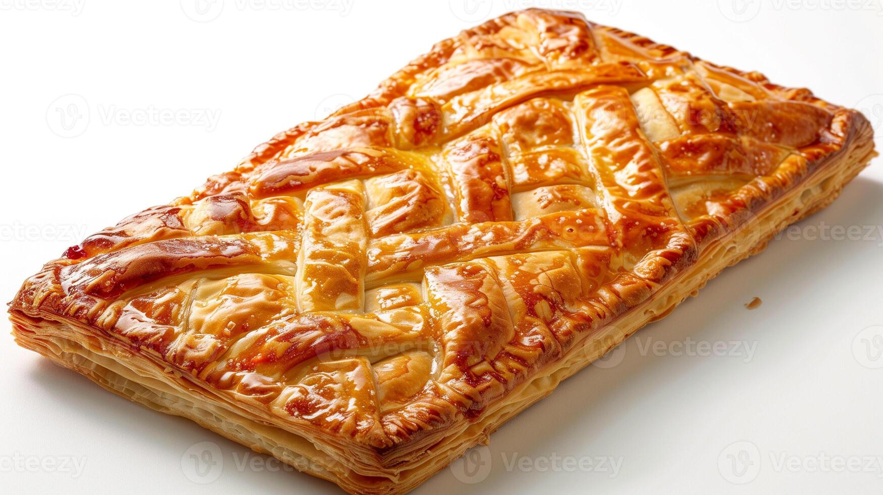 Rectangular pastry with a light, flaky crust and a filling of fruit preserves, food photography photo
