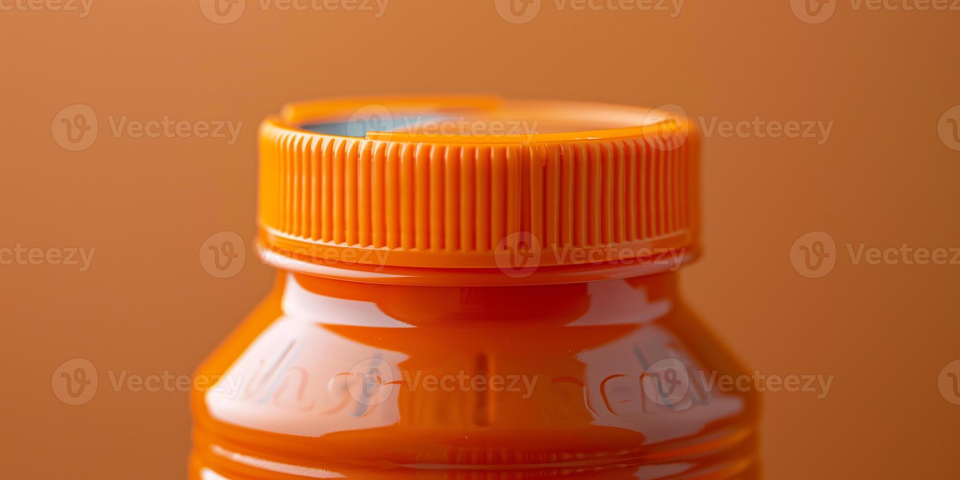 Close-up of sports drink bottle cap with sealed packaging against neutral background, photorealistic food photo