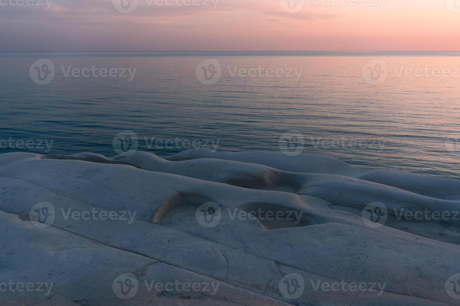 Sicily, Italy-May 10, 2022-the Turkish scale in Sicily during a sunset photo