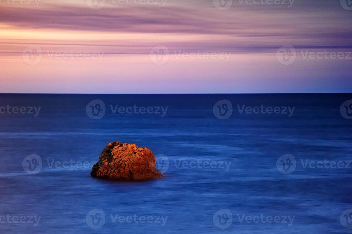 Oriental Coast of Cantabria at sunset, Spain photo