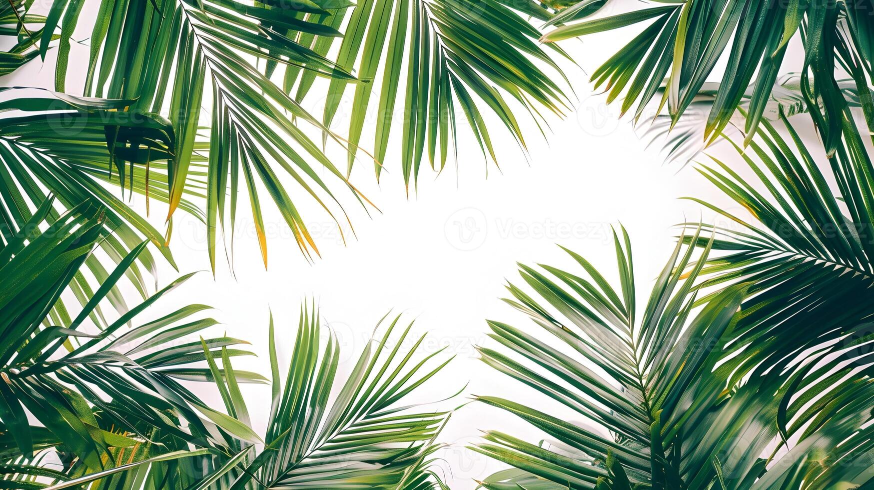 Overlapping Palm Fronds Creating Tropical Paradise Ambiance photo