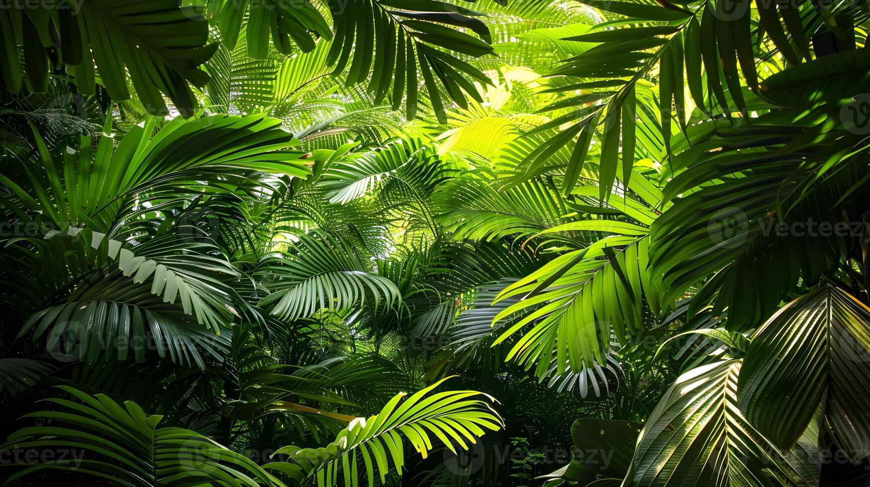 Lush Green Foliage Forming a Tranquil Natural Canopy Overhead photo