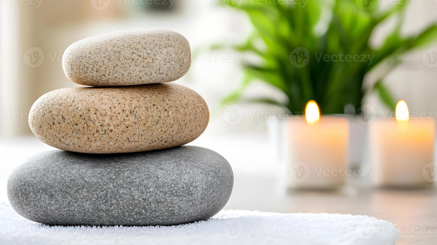 Serene Spa Sanctuary Hot Stone Massage and Aromatherapy Candles for Relaxation and Wellness photo