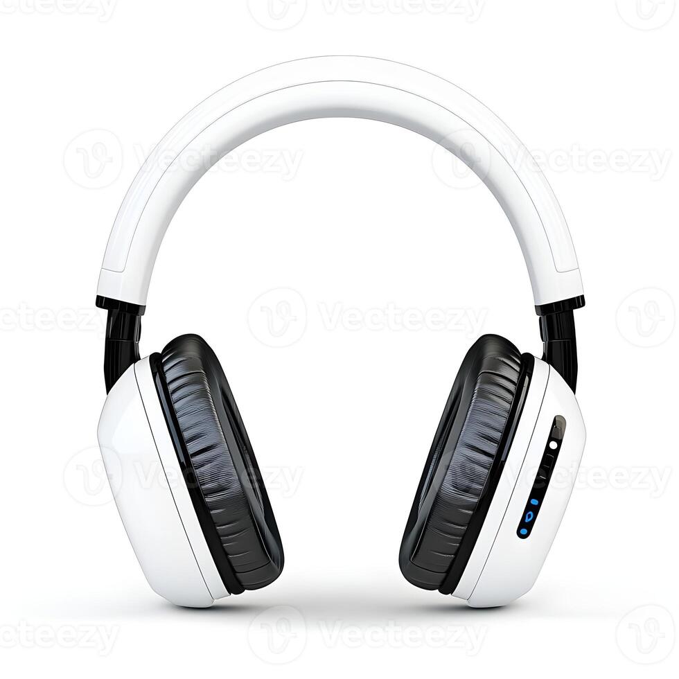 Modern Single White Wireless Headphones with Soft Cushions and Control Buttons for Music Playback, Ideal for Listening, Gaming, and Multimedia Experiences photo