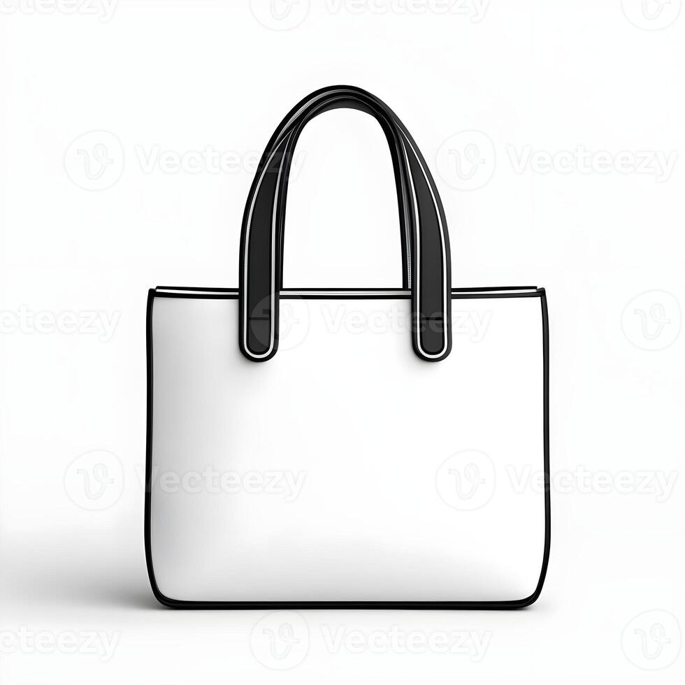 Stylish Minimalist Tote Bag Design for Fashion Enthusiasts Featuring a Classic Black and White Color Scheme with Clean Lines and Versatile Appearance photo