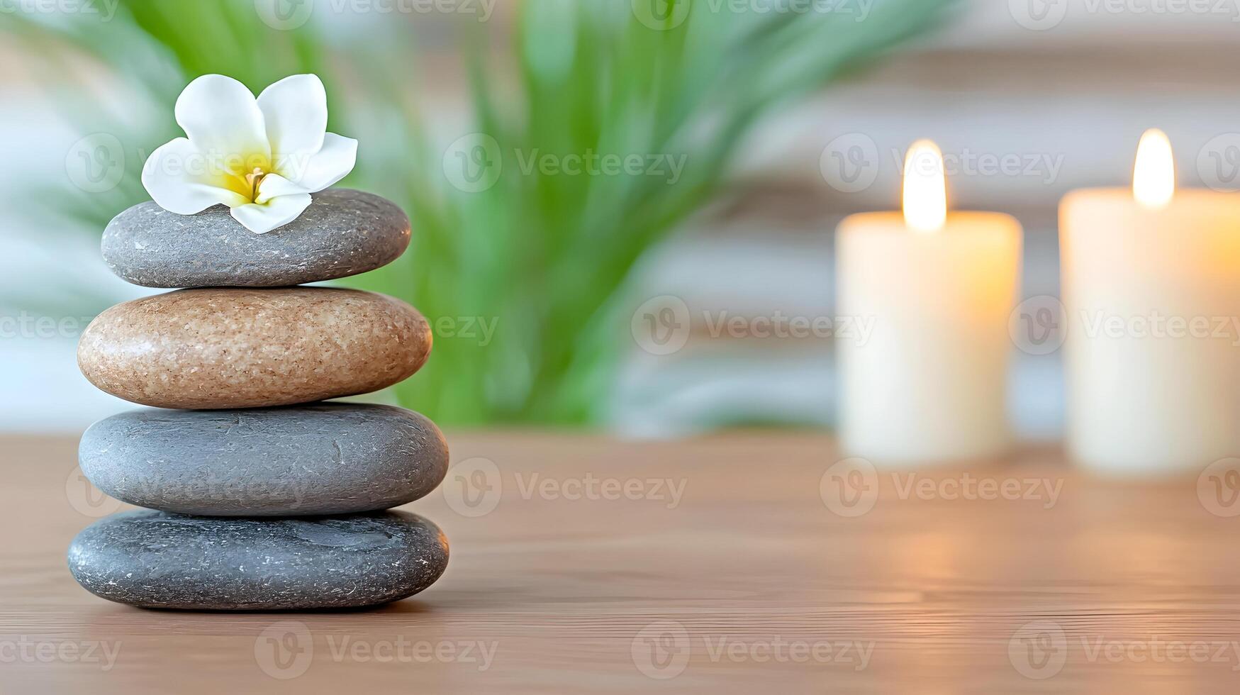 Serene Spa Sanctuary Hot Stone Massage and Aromatherapy Candles for Peaceful Relaxation and Wellness photo