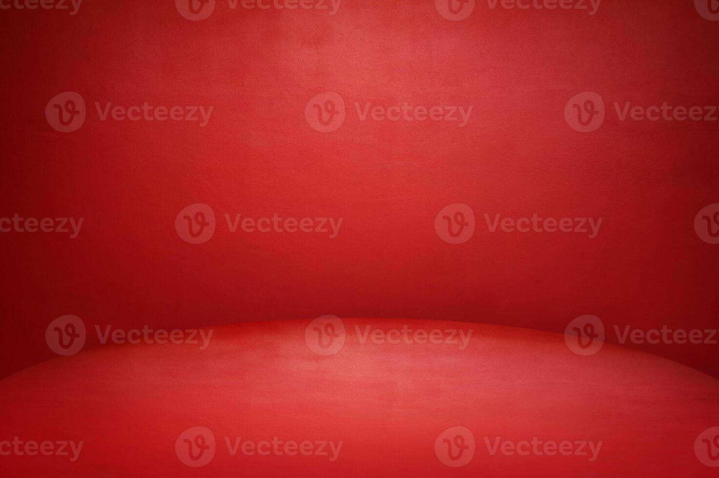 The floor and walls of the room are red as the background. photo