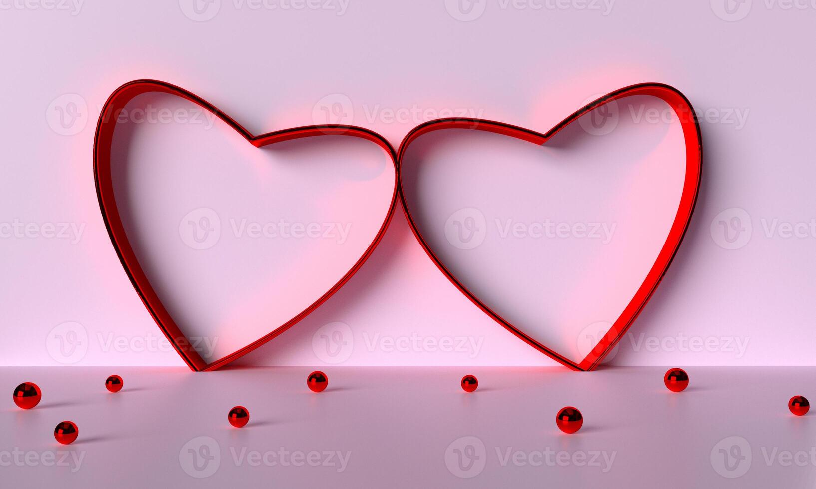Red pink orange color ball sphere circle round empty love heart shape empty blank note write banner card banner graphic design happy valentine day 14 fourteen february month just married present photo