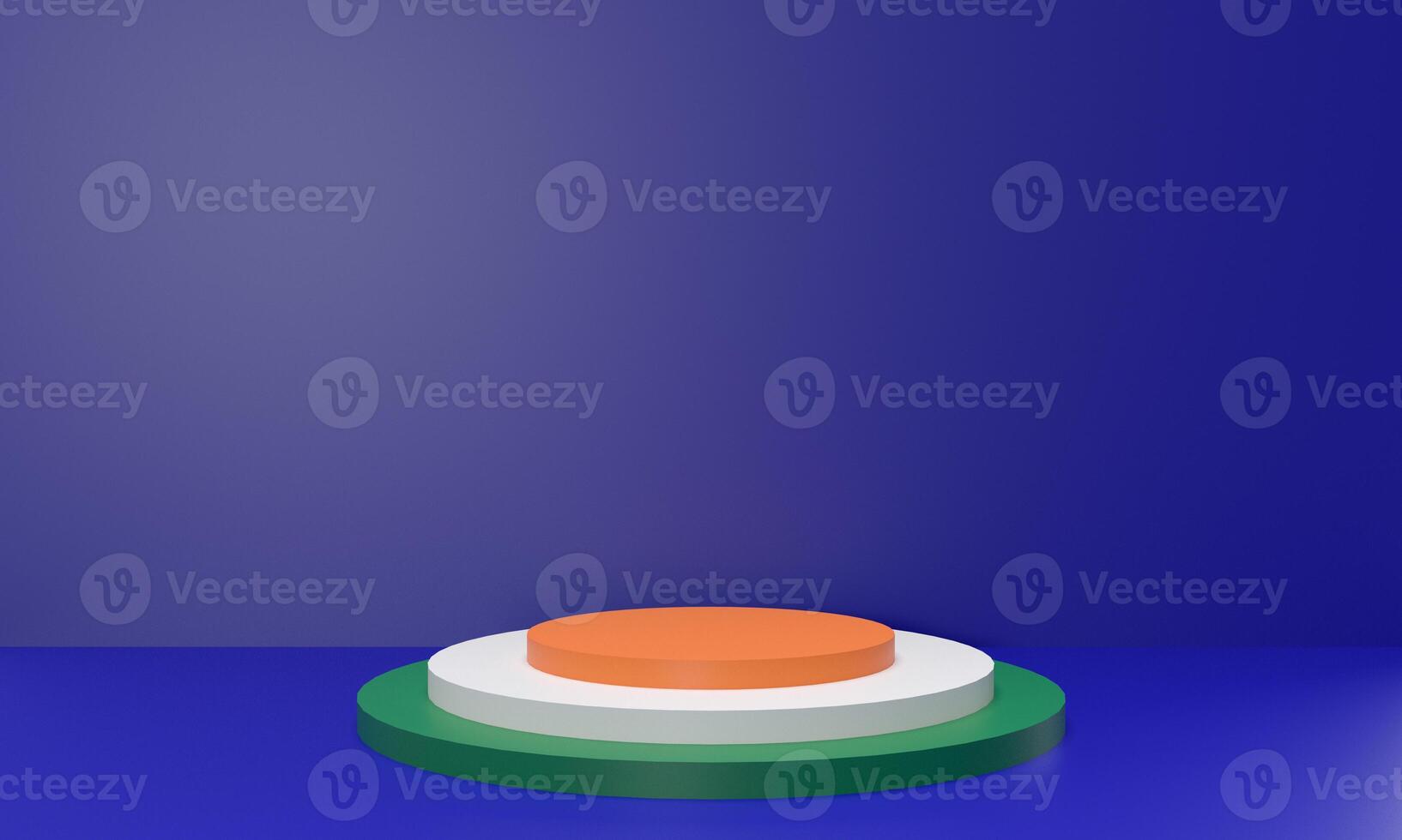 Blue color background wallpaper texture orange green white step stand showcase exhibition present showcase empty blank happy republic india day sunday 26 january month 2025 year patriotic independence photo