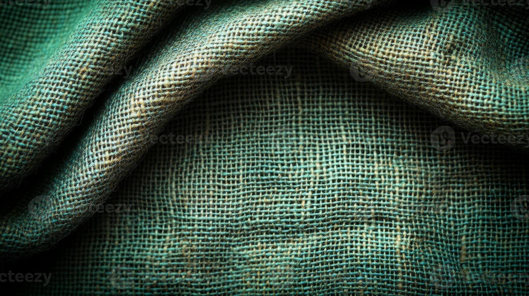 Soft burlap fabric reveals intricate patterns and textures, inviting tactile exploration photo