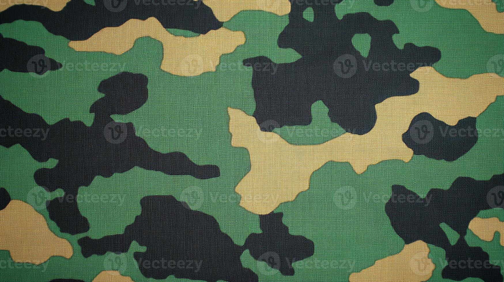 This vibrant fabric showcases a dynamic camouflage pattern, ideal for creative projects photo