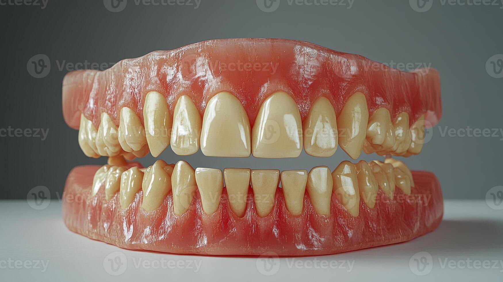 This model showcases a complete set of human teeth demonstrating dental structure and alignment photo