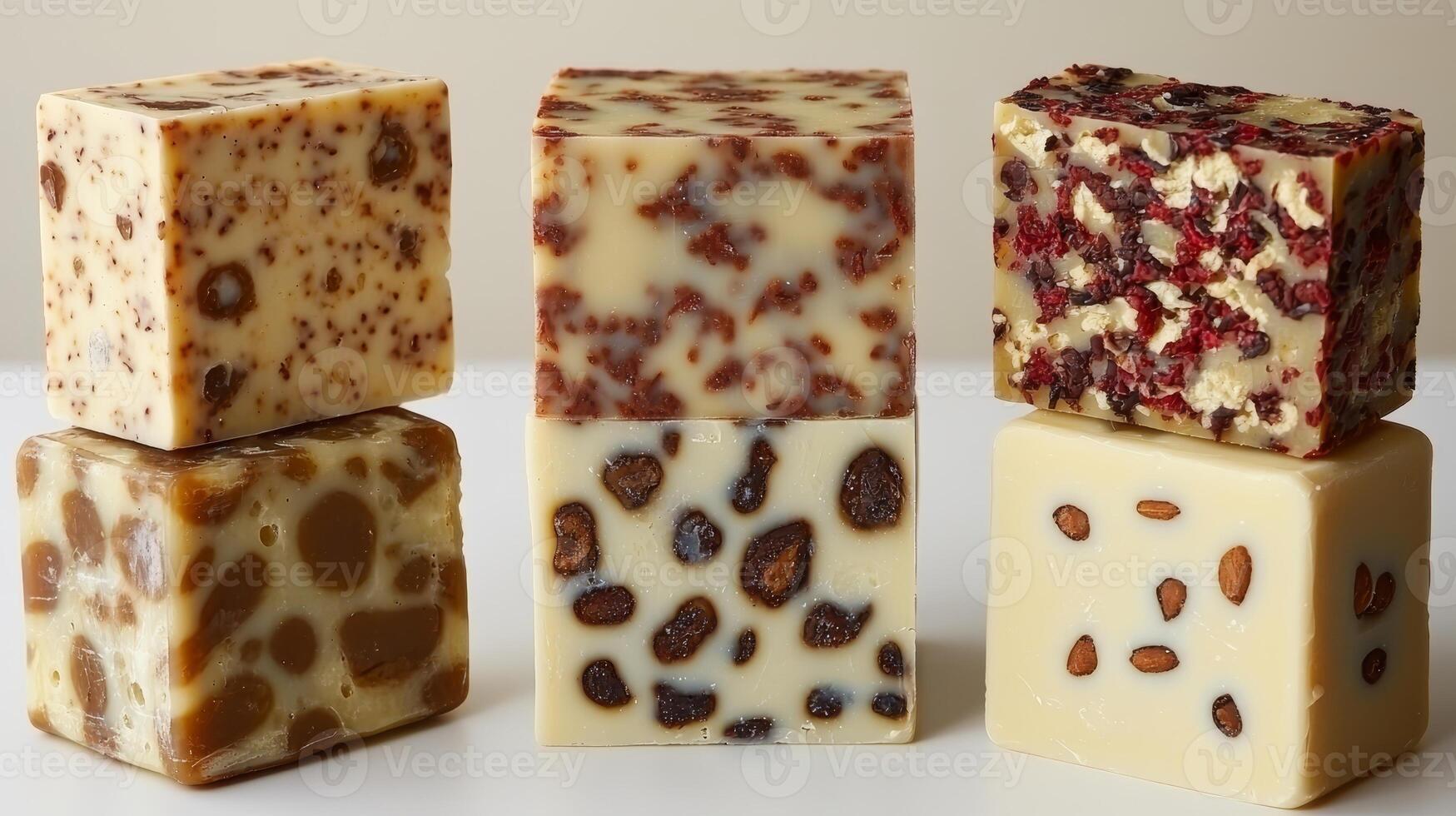 Handcrafted soap blocks showcase intricate textures, emphasizing creativity in skincare photo