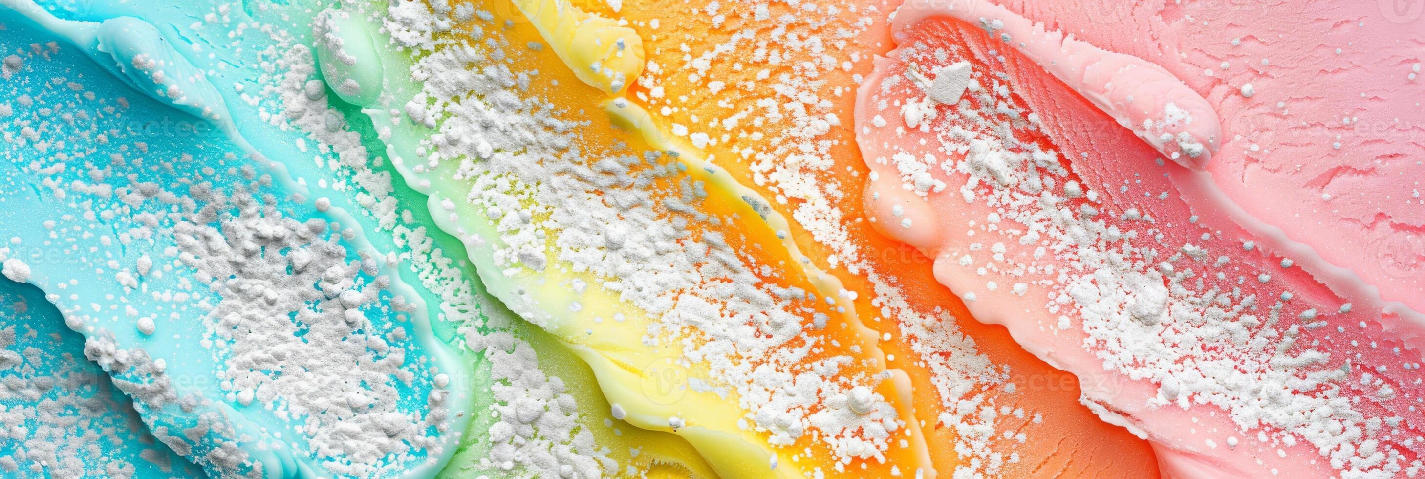 Enjoy a vibrant Rainbow Ice Cream Dessert with colorful sprinkles for a fun treat photo