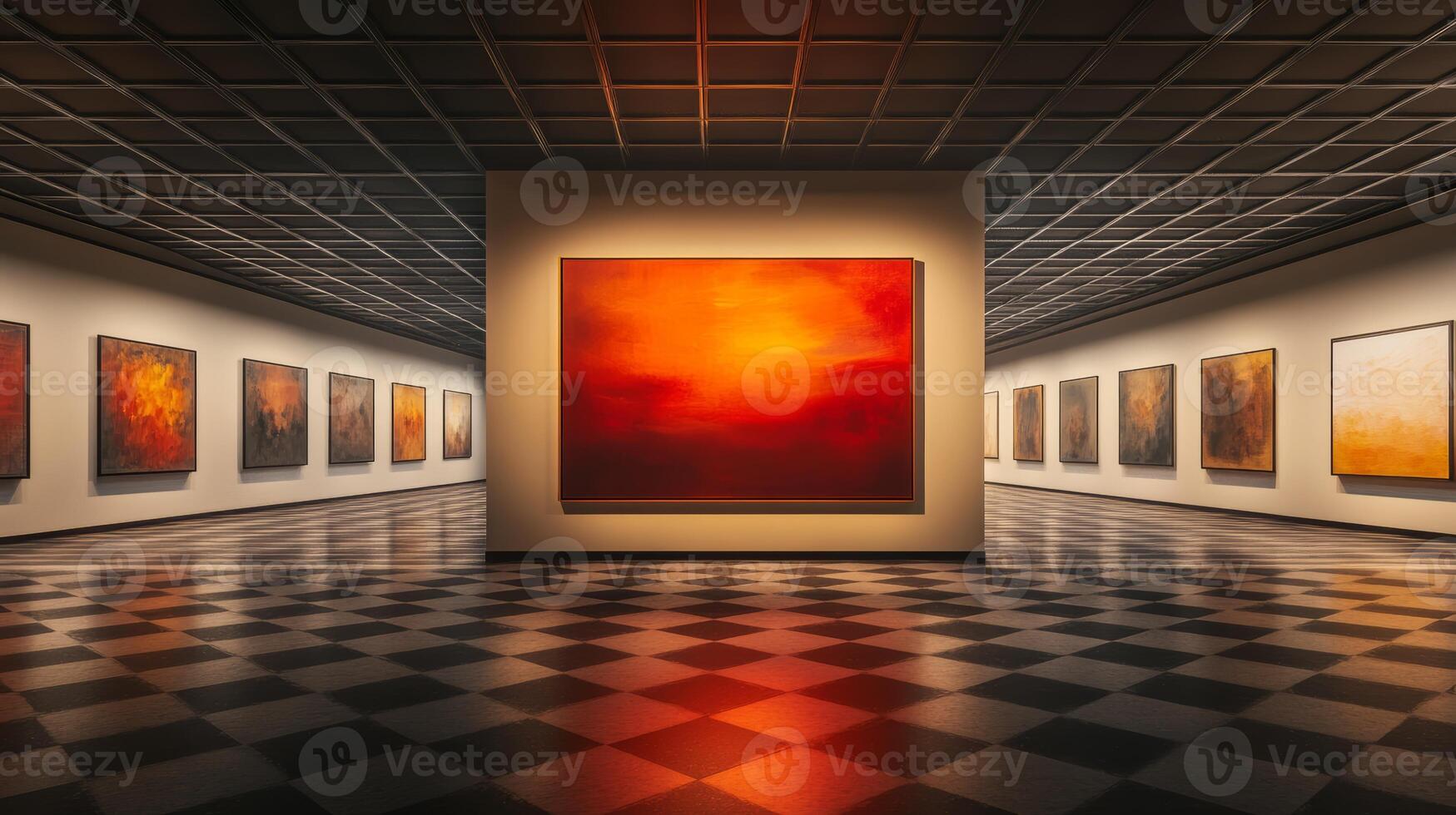 Discover an astonishing collection of striking modern abstract artworks featuring vibrant colors and dynamic textures, all showcased in a contemporary gallery that inspires and fosters creativity photo