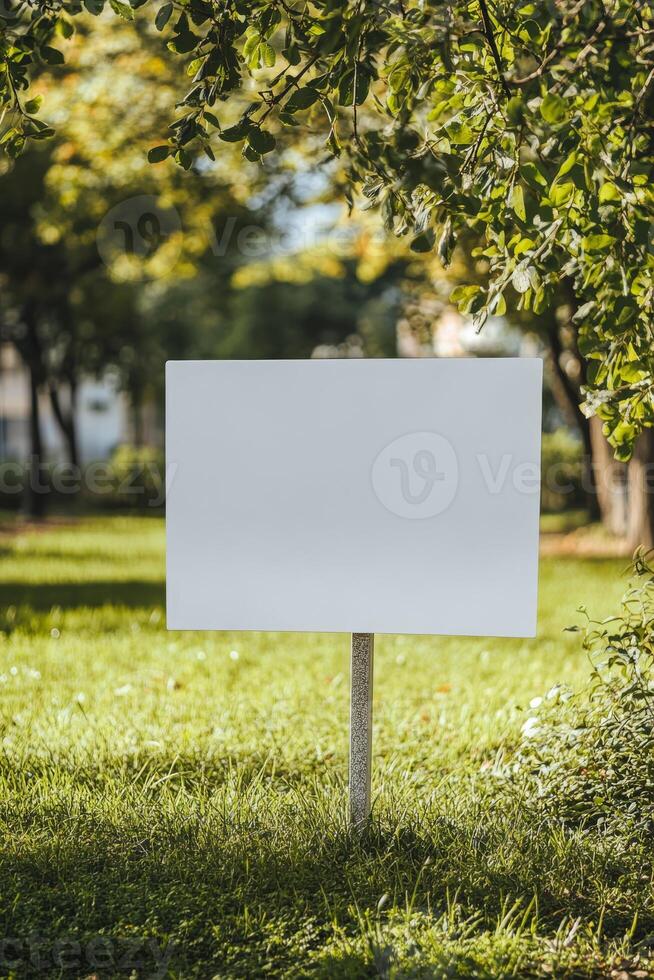 Blank sign in the park photo