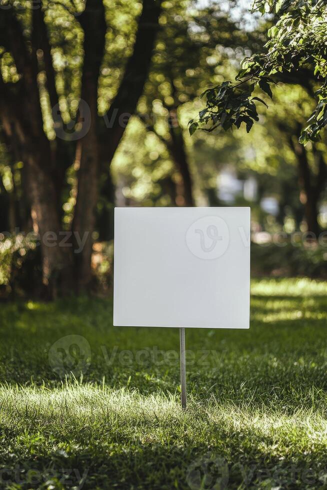 Blank sign in the park photo