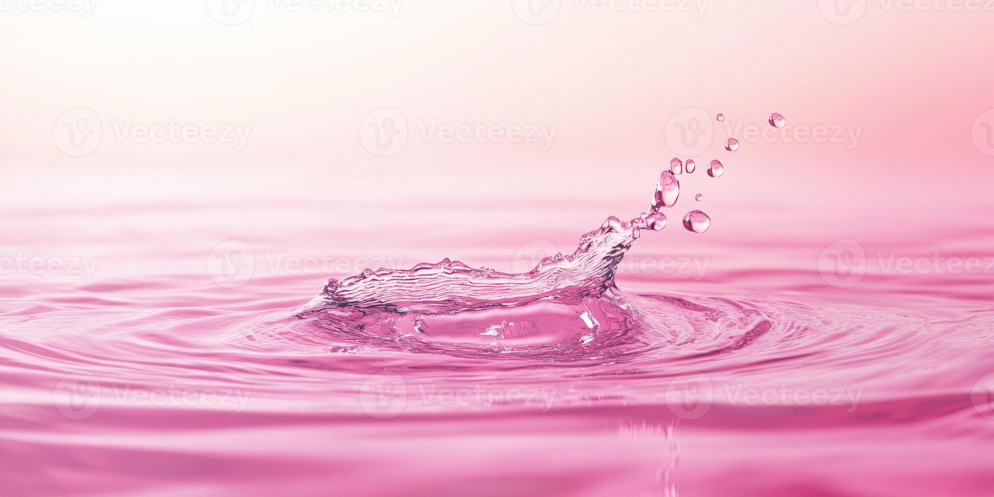 A vibrant pink water splash, digitally enhanced for a calming atmosphere, offers ample copy space ideal for various creative projects and artistic backgrounds, ensuring versatility photo